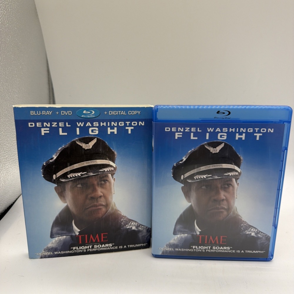 Flight Blu-ray Denzel Washington Robert Zemeckis Drama Movie with Slipcover